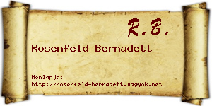 Rosenfeld Bernadett névjegykártya